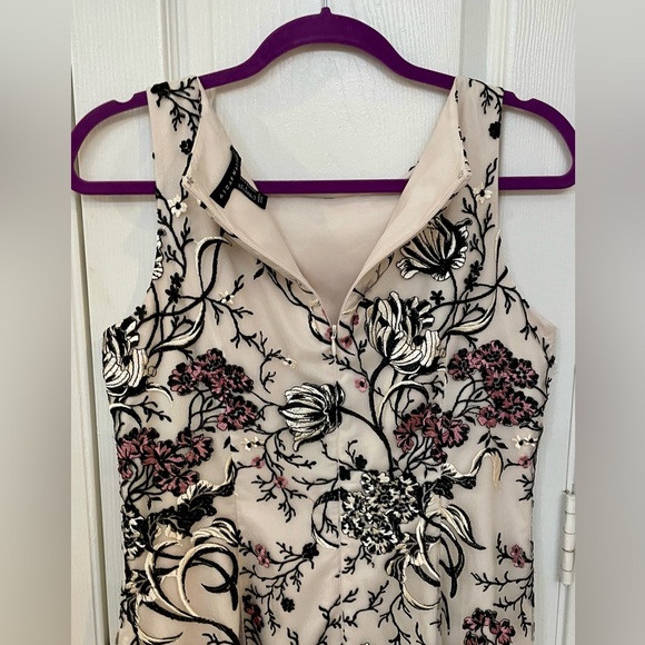 AIDAN MATTOX- NWT Sz 10 Midi, Cream Backgr. w/Hand-Embroidered Florals MSRP $275 - Picture 7 of 16